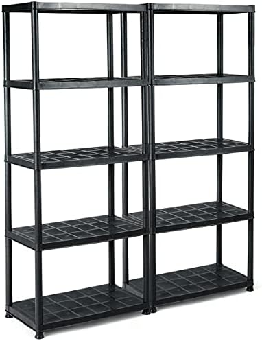 2 peças prateleiras de armazenamento de 5 camadas 28 L x 15 W x 67 Hfabr Decor Organization and Storage Book Pratele