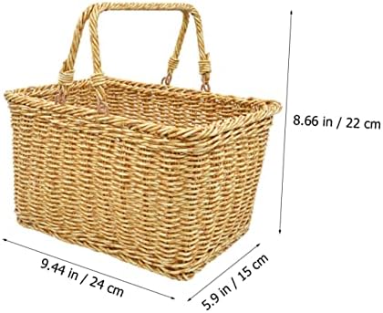 Cabilock 2pcs Compras portáteis cestas de cesto africano cestas de vime cestas cestas de cesto de desgaste de pão de cesta