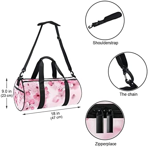 Mamacool lindo Rosa Cherry Blossom Pattern Duffel ombro de travessia Bolsa de viagem para ginástica Dança esportiva do semana de