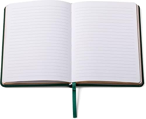 Eccolo Green Tree Emblem Blank forring Journal Notebook, 256 páginas governadas, capa dura de tecido acolchoado, 5-x-7 polegadas