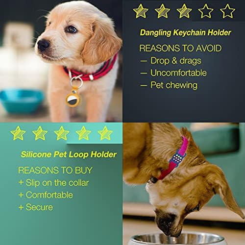 Porta de Whalezon para Airtag Dog Collar, estojo para colar de gato de tag de maçã, acessórios ITAG Tampa de silicone para animais