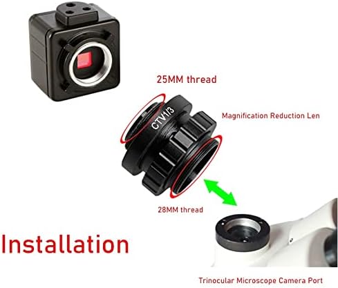 Kit de acessórios para microscópio para adultos lente de montagem c 1/2CTV 1/3 Adaptador de câmera CTV, acessórios de microscópio