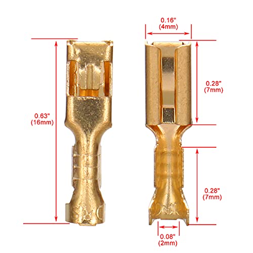 Baomain 2,8mm Terminais de fio de fio feminino de 2,8 mm