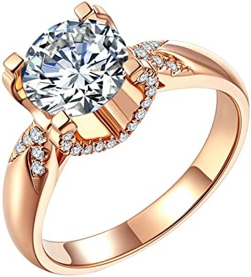 2023 Mulheres redondas de zircônia banhada anel de prata Anel de casamento anel de casamento anel de negatividade