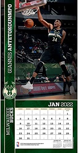 Turner Sports Milwaukee Bucks Giannis Antetokounmpo 2022 Mini Wall Calendar