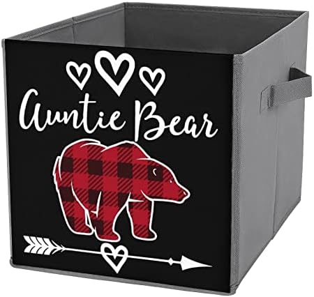 Red Buffalo Tuntie urso urso colapsível Bin Cubos Organizer Caixa dobrável com alças