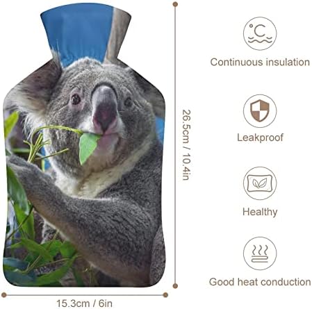 Koala Hot Water Bottle com tampa macia para compressa quente e alívio da dor na terapia a frio 6x10.4in