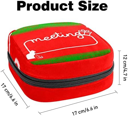 Bolsa de armazenamento de guardanapos sanitários de Oryuekan, bolsas de zíper menstrual reutilizável portátil, bolsa de armazenamento de tampões para mulheres meninas, gato de desenho animado de Natal