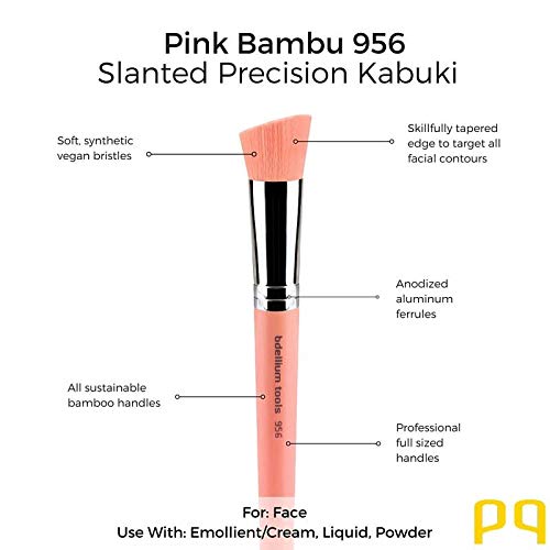 Bdellium Tools Professional Makeup Brush Pink Bambu Series - 956 Precisão inclinada Kabuki