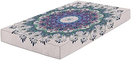 Folha de berço decorativo, Mandala montada Microfiber Baby e criança universal lençóis de berço, 28 x 52 x 8 , rico conjunto