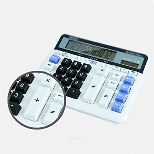 Calculadora SXNBH, calculadora básica de bateria solar de 12 dígitos, energia solar dupla com bateria com grandes calculadoras de escritórios de exibição LCD
