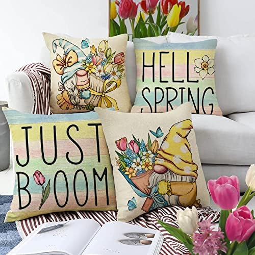 USSAP Hello Gnome Spring Gnome Decorativo Capas de travesseiros