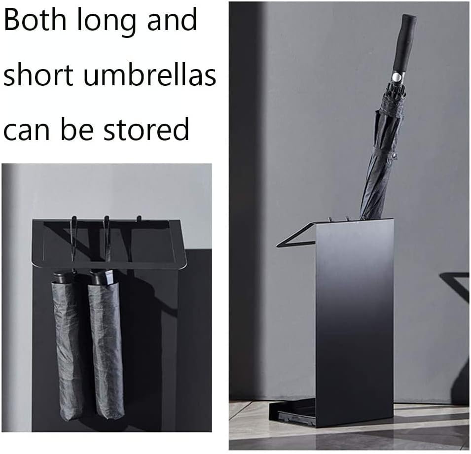 Stand para guarda -chuva Xhalery, suporte de guarda -chuva, guarda -chuva Stand Stand O ferro preto forjado é à prova d'água,