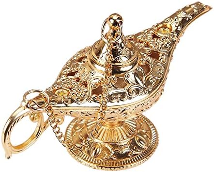 Legenda Aladdin Magic Genie Lamp, Arabian Nights desejando lâmpada de lâmpada vintage decoração de mesa de decoração em casa colecionável