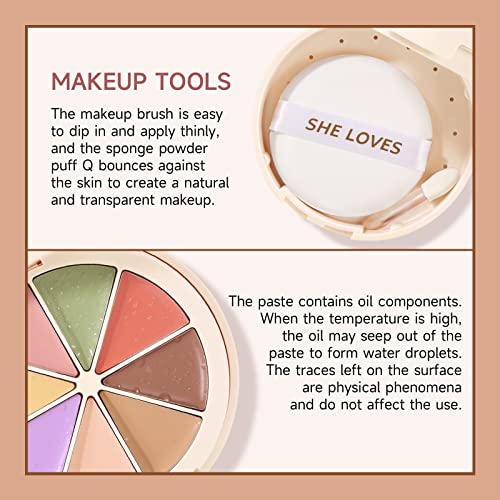 Kissio Foundation Makeup, kit de maquiagem contém base em creme, corretivo e destaque, 3 em 1 paleta de maquiagem com