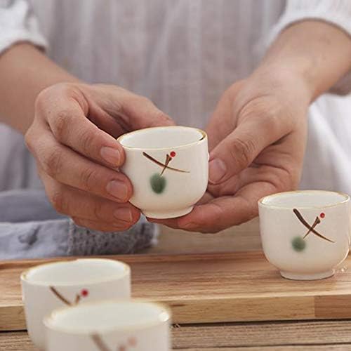 Conjunto de saquê de LHH, xícaras de saquê de cerâmica 6 peças, incluindo 1pcs sake pote 4pcs copos de saquê 1pcs para família e amigos melhor presente