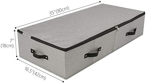 AMJ grande caixa de armazenamento resistente com tampa zip, placa plástica rígida e rígida dentro, alças por todos os lados,
