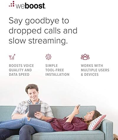 WeBoost Home Room - Booster de sinal de telefone celular | Aumenta o 4G LTE & 5G para todas as redes e operadoras dos EUA - Verizon, AT&T, T -Mobile & More | Feito nos EUA | FCC aprovado