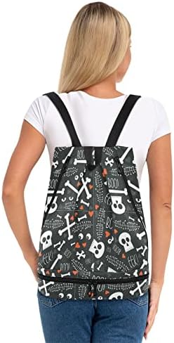 Innewgogo Halloween Skulls Hearts Backpack Backpack para homens Men Men Sports Gym Bag com compartimentos molhados e secos