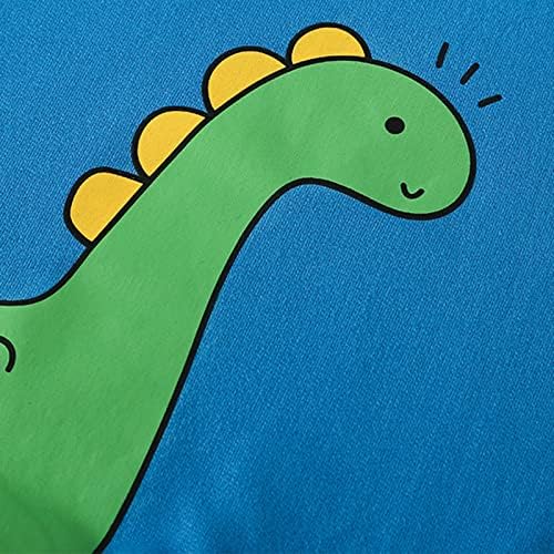 Crianças crianças meninas meninos outono impressão de inverno dinossauro algodão de manga comprida Capuz de capuz para criança camisa de vestido 5t