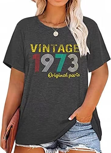 Camisas de presente de 50º aniversário vintage 1973 peças originais tshirt for women letra impressão retro aniversariante