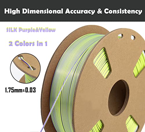 Filamento PLA 3D, Filamento de PLA de dB 1,75 mm Precisão +/- 0,03 mm FIT MAIS IMPRESSORA FDM ， 2 cores em 1 co-extrusão