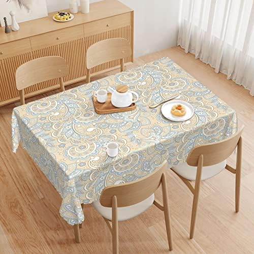 Lirduipu Paisley Pattern Toleta de mesa 60x84 polegadas, roupas de mesa retângulo para mesas de 4 pés-Toalhadas de mesa