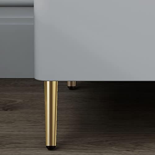 Mesa de cabeceira de cabeceira, mesa lateral com gaveta de armazenamento e pernas de ouro de metal, Modern Wood
