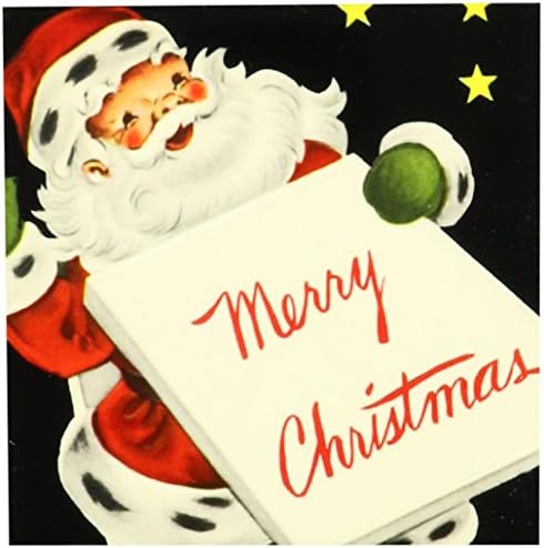 3drose cst_35921_3 Papai Noel desejando a você uma Feliz Christmas-Cerâmica Montanha-russa, conjunto de 4