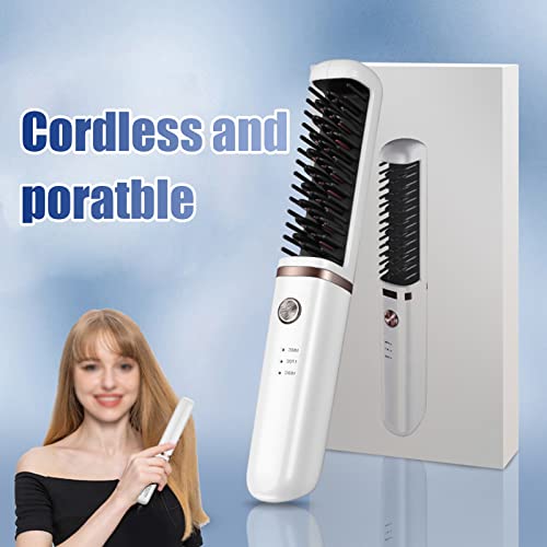 Escova de alisadores de cabelo, 4000mAh Brush de enricarar de alisamento de cabelo USB de 4000 mA