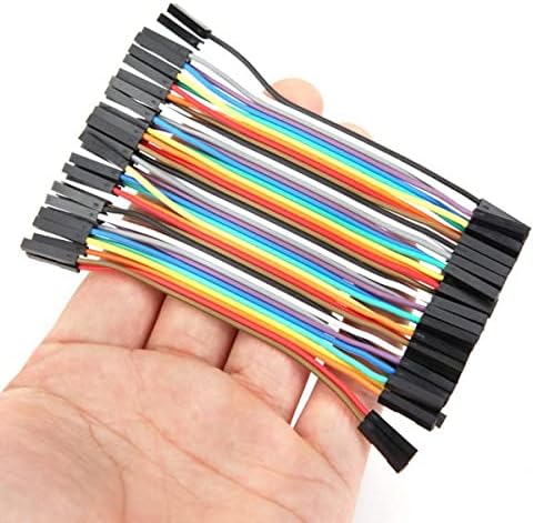 Meizhiyue 40pcs 10cm fêmea para fêmea jumper cabo dupont para arduino, multicolor