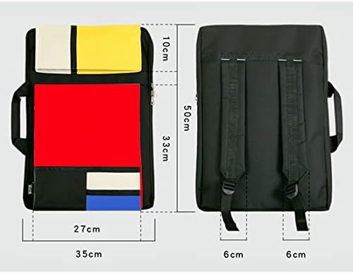 Caixa de portfólio de artistas Carregar Bolsa Artista Tecla Draw Board Backpack Mondrian Sketch Board para matéria de ombro de armazenamento