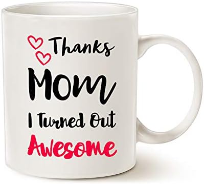 Presentes do Dia das Mães da Mauag Mug Funny Mom da filha filho, obrigado, mãe, saí com uma caneca de café incrível para