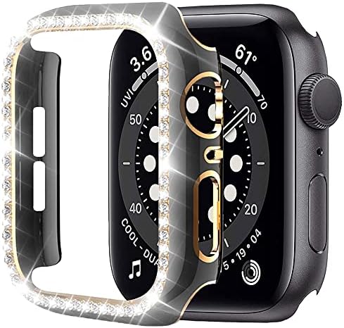 Case de cristal de diamante Maalya para Apple Watch 7 6 SE 40mm 44mm 41mm 45mm Série Iwatch 5 3 38mm 42mm Capas de proteção