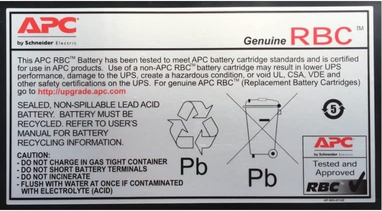 Substituição da bateria APC UPS, APCRBC133 e UPS Substituição de bateria, RBC7