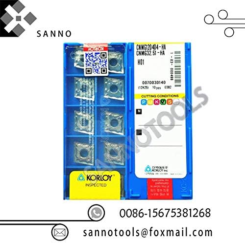 FINCOS! Ferramentas de lâmina de giro de carboneto CNMG120404-HA H01 / CNMG120408-HA H01 CNC CNC Turning Inserts Turning Cutter-: