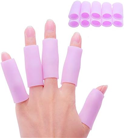 Protetores de dedos pretos de Povihome, berços de dedos, tampas hidratantes de polegar e dedos - nova versão grossa -