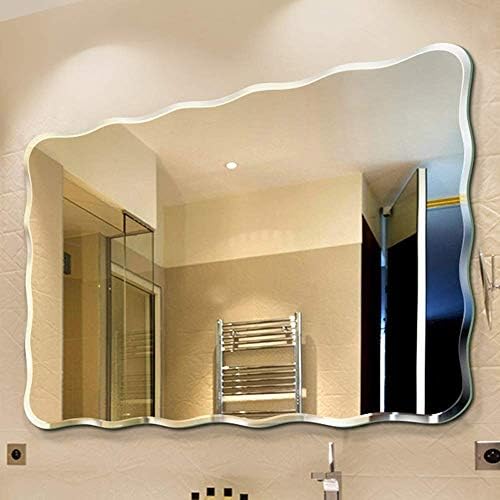Espelho de maquiagem de beleza htllt simples espelho quadrado moderno | Espelho de banheiro sem moldura espelho de