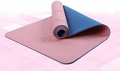 Mate de ioga, tapete de treinamento de ginástica, inodoro, não deslizante, durável e leve, design de cores duplas, exercício de