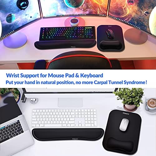 GIMARS Square Mouse Pad & Teclado REST REST para computador, laptop, escritório, jogo