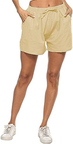 Cantura elástica shorts soltos para mulheres Pure Color Summer Summer confortável calça curta Casual shorts de praia com