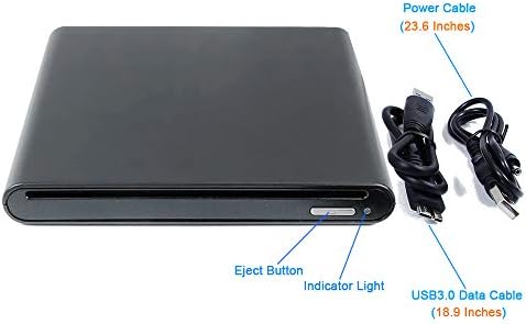 USB 3.0 Externo 3D Blu-ray e DVD Player, para Alienware M15 R2 M17 15 17 R5 Aurora R8 R9 Área 51 M 51m Laptop Gaming Computador,
