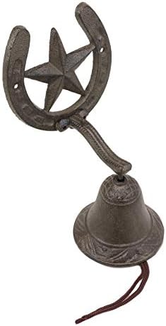 Presente Ebros Cast Fron Iron Rússico Rústico Vintage Estrela Ocidental Horseshoe Porta Dinnera Jarda Cineeiro ao ar