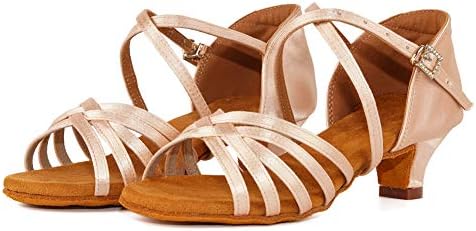 Tinrymx Latin Dance Sapatos para mulheres Cetim de seda aberta salão de baile salsa bachata sapatos de dança, zs213/xgg