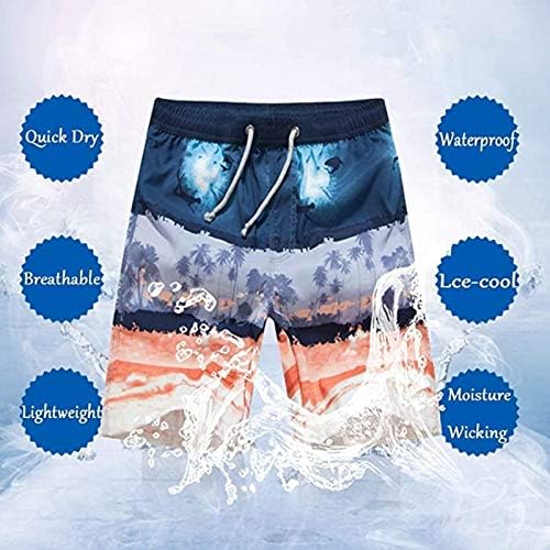 Knsoiv Teen Mens Beach shorts de praia respirável surfando na praia Ternos de banho
