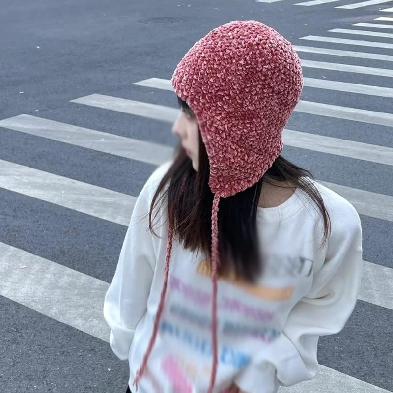 XXXDXDP Mulheres de inverno Caps Capfetes de proteção da orelha Chapéus de renda quentes de gorro para mulheres