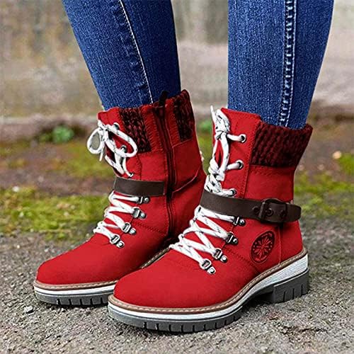 Botas maduregirl para mulheres, mulheres redondo de pé alto renda de renda com boot ladies ladies trabalho casual