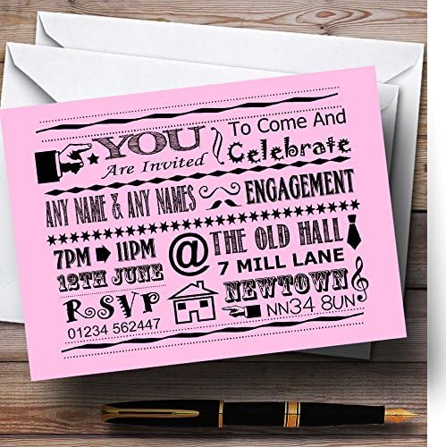 O card zoo legal vintage divertido giz tipografia rosa pálido noiva personalizada festa inv.