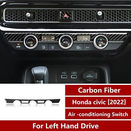 Brmyl para 2022 2023 Honda Civic 11th Gen Accessories Air Condicionamento Switch Decal de fibra de carbono Adesivos