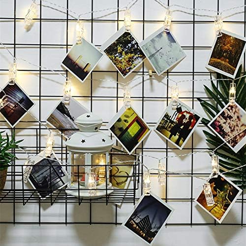 QTMY Decoração de Natal da Páscoa, clipes de fotos Luzes de corda 20 clipes de LED para pendurar fotos fotos cartões e memorandos